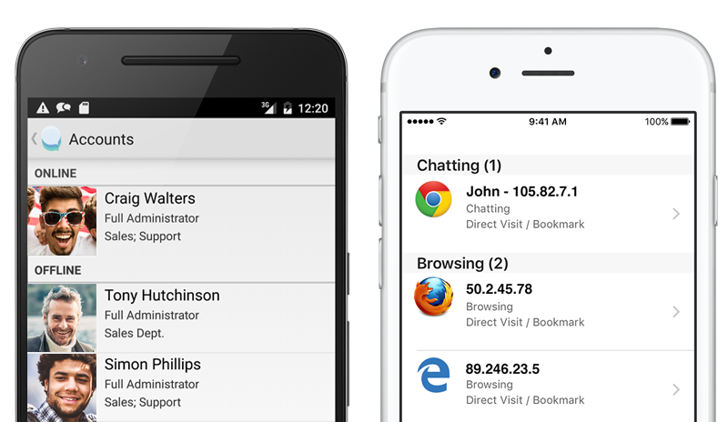 Live chat from your iPhone and Android device